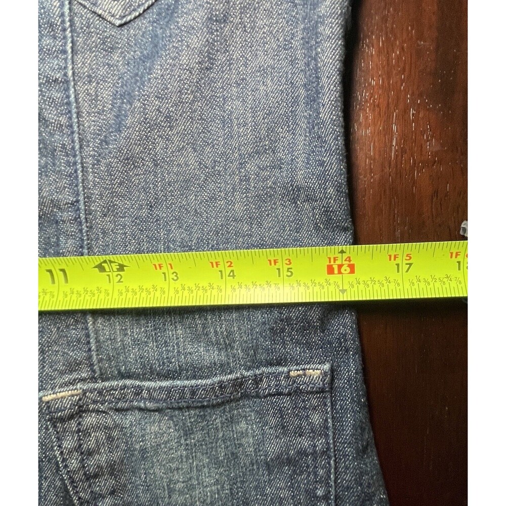 Womens Levi's Jeans Silver Label Denim Jacket With Silver Floral Buttons Sz S - Picture 10 of 11